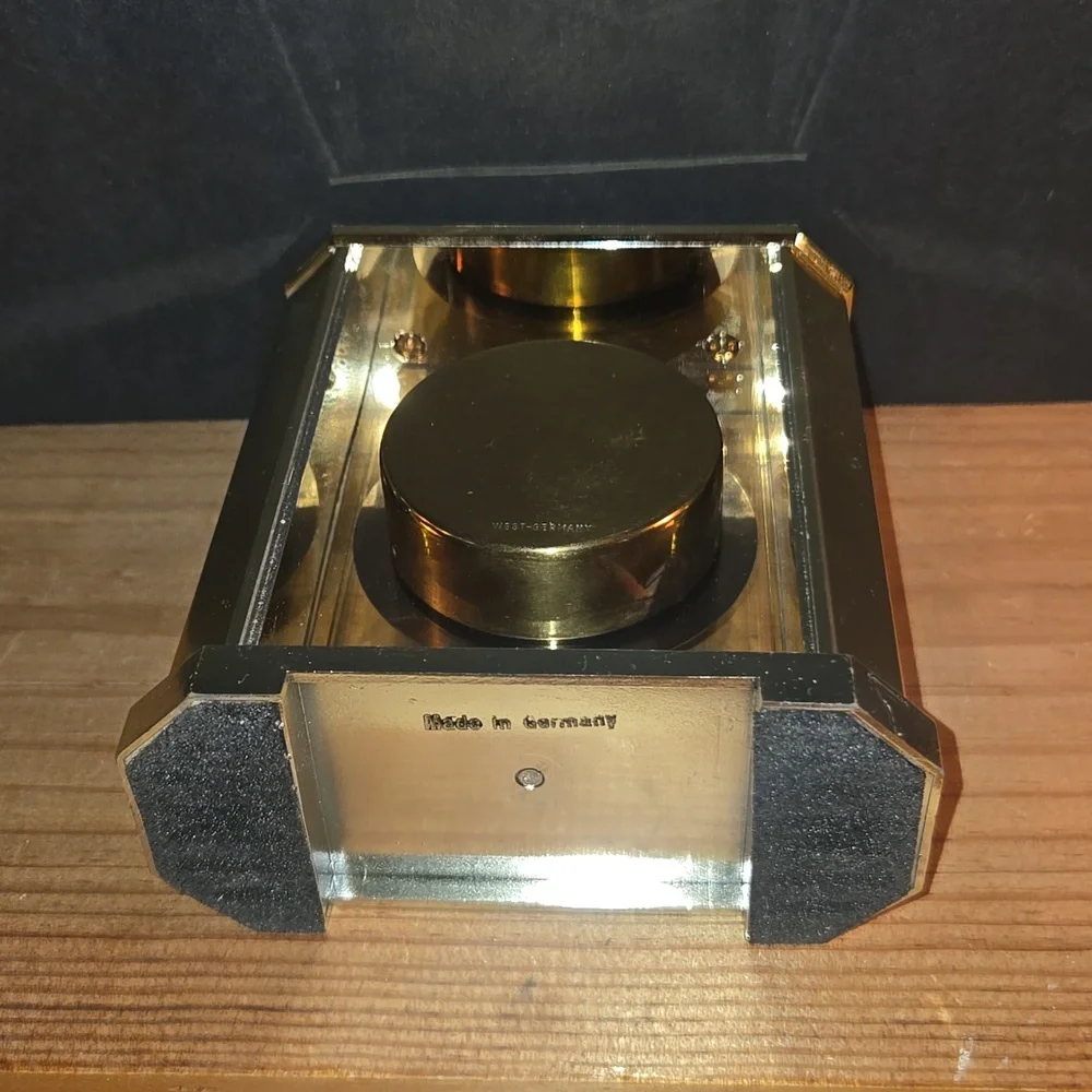 RARE MICHIGAN BENCHMARK QUARTZ GOLD COLOR & SILVER CLOCK WEST GERMANY ACCUMULATE